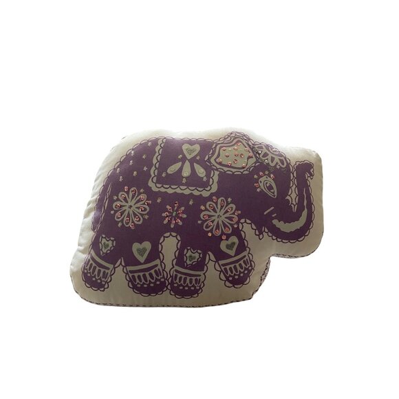 Pottery Barn Kids Purple Stella Elephant Pillow One Size Bohemian Sequins Whimsy - Picture 3 of 11